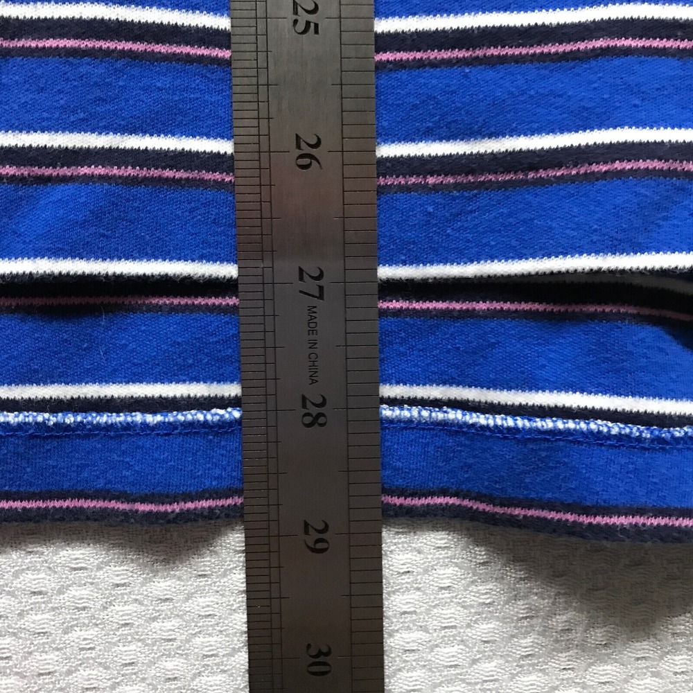 VTG Ralph Lauren Shirt Mens Large Blue Striped Short Sleeve Rugby Preppy Basic - Picture 6 of 7